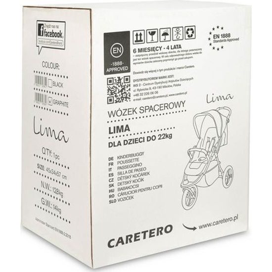 Sportovní kočárek Lima, šedá
