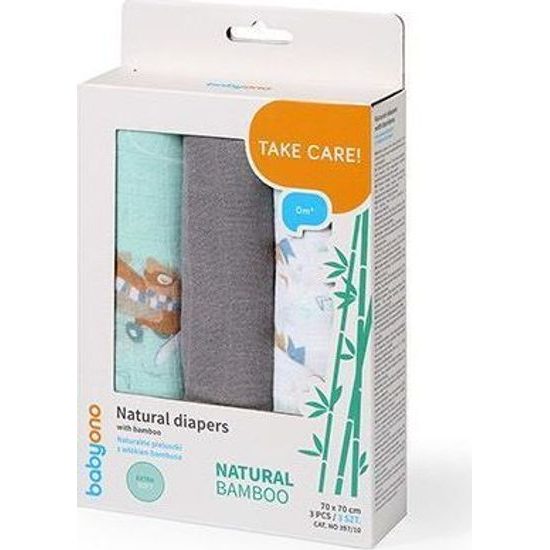 Bambusové plenky šedá/máta