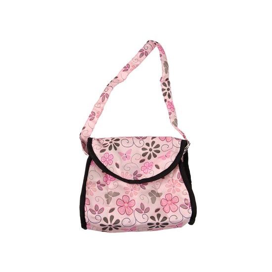 Alice kočárek pro panenky 9346 kombinovaný růžový s kytičkami