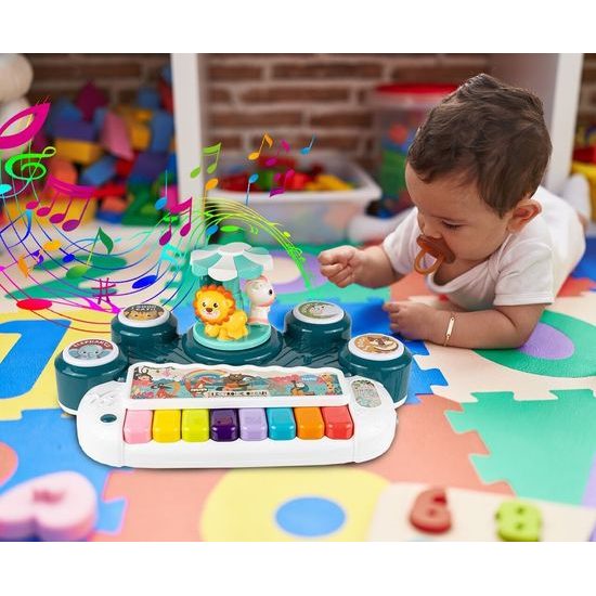 Edukační stoleček s piankem a zvuky 3v1 Animal Concert
