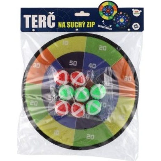 Terč na suchý zip oboustranný + míčky 8ks