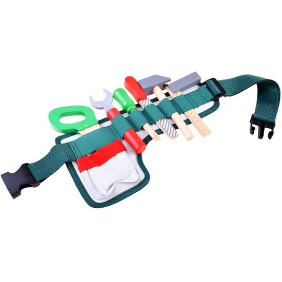 Sada dětského dřevěného nářadí s opaskem Malý opravář 10 součástí