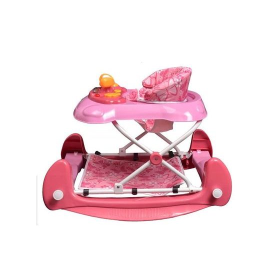 Ecotoys dětské chodítko s houpačkou 2v1 růžové