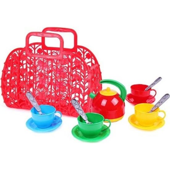 Sada nádobí - mix 3 barvy v plastové tašce/kabelce