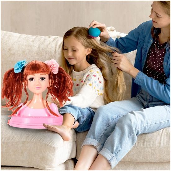 Česací hlava pro holčičky s příslušenstvím MakeUp Stylist