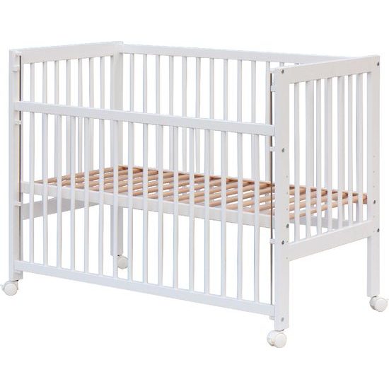 Postýlka se stahovacím bokem Scarlett Perta - buk - bílá 120 x 60 cm