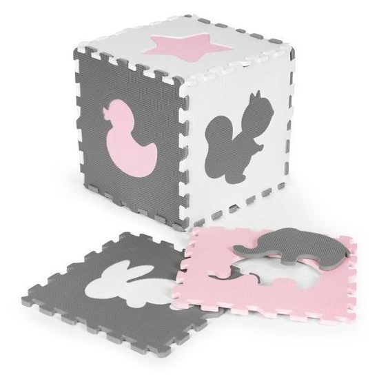 Ecotoys pěnová puzzle hrací deka Pink Puzzle 151 x 151 cm