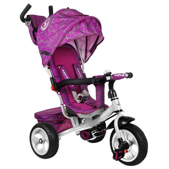 Majlo Toys dětská tříkolka Storm s gumovými koly fialová
