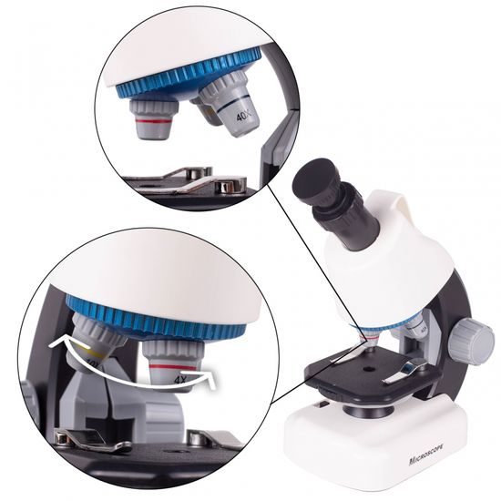 Dětský mikroskop na baterie Little Scientific bílý