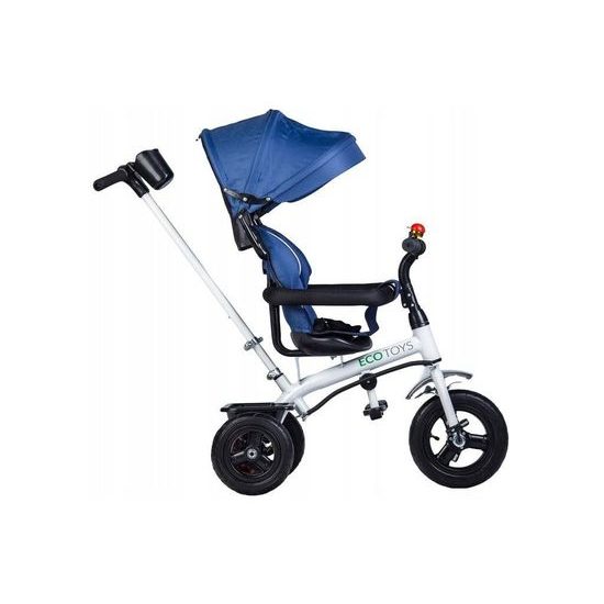 Ecotoys dětská tříkolka se stříškou modrá - nafukovací kola