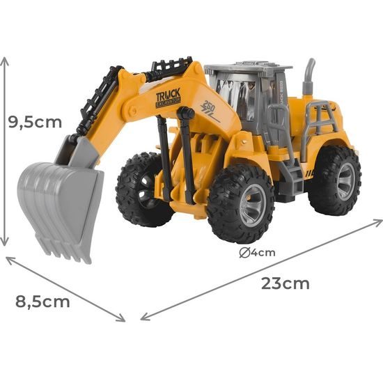POŠKOZENÝ OBAL Bagr na dálkové ovládání Truck Excavator s pohyblivou lžící 1:36