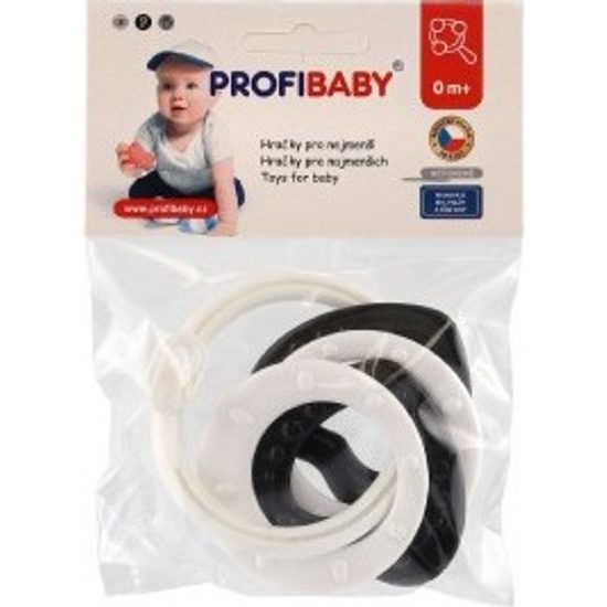 Kroužky se 4 tvary - černobílé 2 druhy v sáčku 0m+