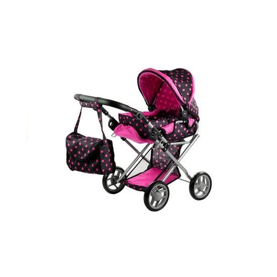 Alice kočárek pro panenky 9346 kombinovaný černý