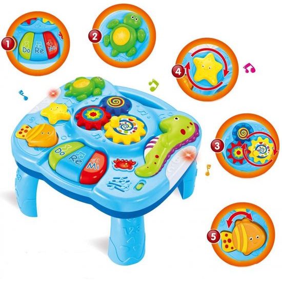 Edukační stoleček s piankem a zvuky 2v1 Želvička