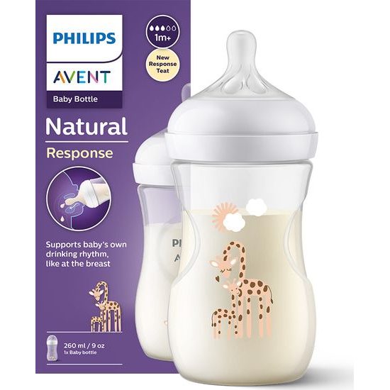 SCY903/66 BUTELKA RESPONSYWNA NATURAL 260ML ŻYRAFA