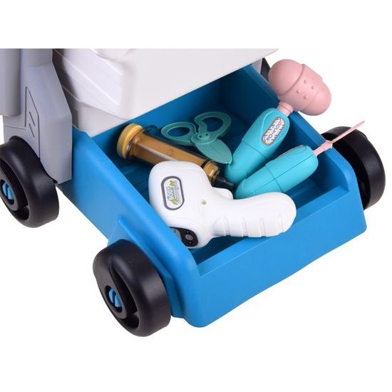 Dětský lékařský vozík Medical Cart se zvukem a příslušenstvím - modrý