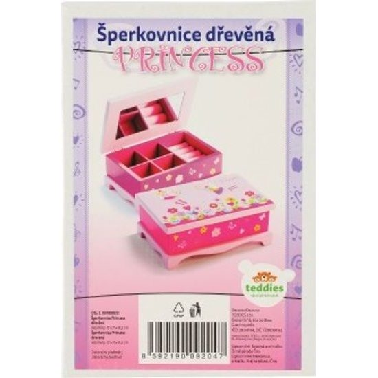 Skříňka šperkovnice Princess zrcadlo