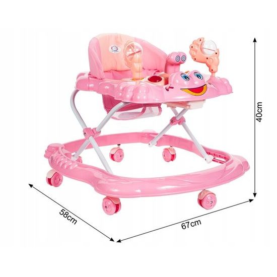 Dětské vzdělávací chodítko Laugh Walker růžové