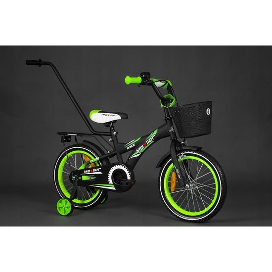 Mexller dětské kolo BMX 16" s vodící tyčí černozelené