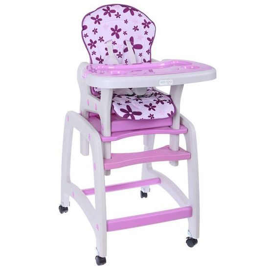 Ecotoys jídelní židlička s houpačkou 3v1 fialová