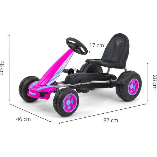 Dětská šlapací motokára Go-kart Milly Mally Viper růžová