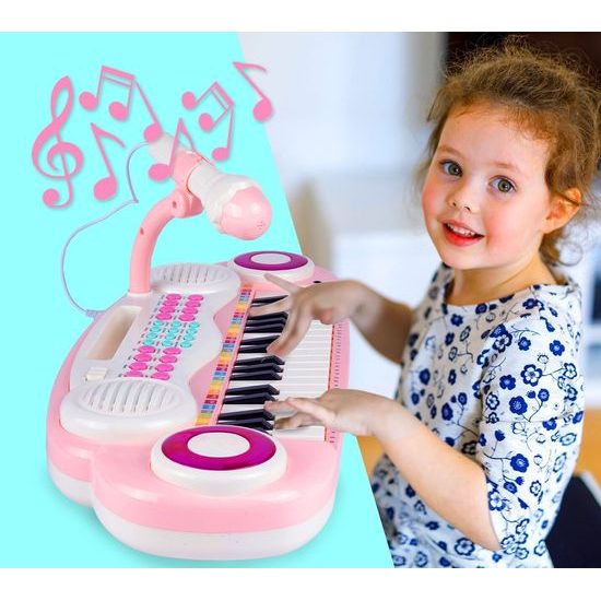 Dětské elektronické klávesy s mikrofonem a židličkou Magic Keyboard