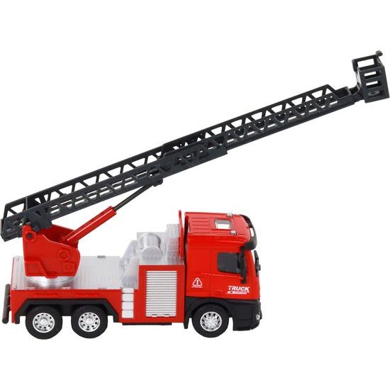 Hasičské auto s výsuvným žebříkem červené