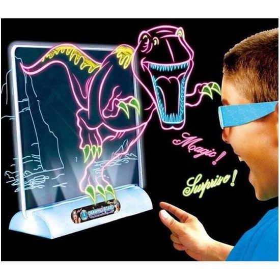 Kreslící LED tabulka s 3D brýlemi Magic Board