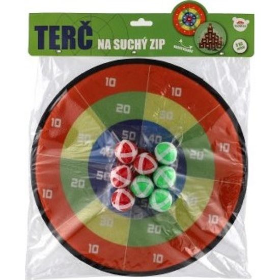 Terč na suchý zip oboustranný + míčky 8ks