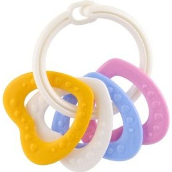 Kroužky se 4 tvary - srdíčka, kolečka - mix barev