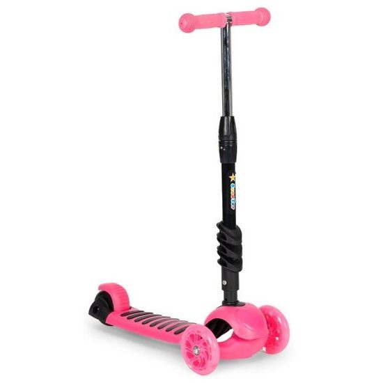 Ecotoys dětská koloběžka se svítícími koly Bedrunka růžová 5v1