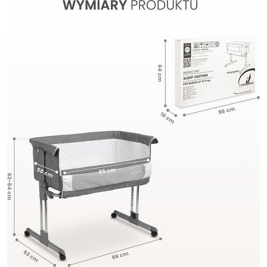 Dětská postýlka Sleep2gether graphite