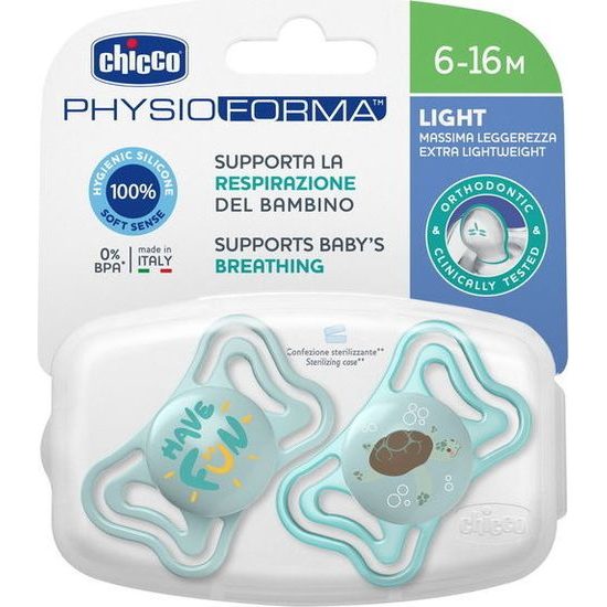 Silikonový dudlík Physio Light 6m, 2ks modrý