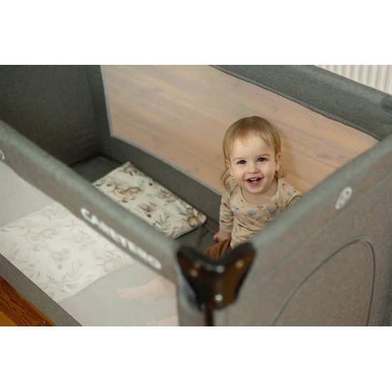 Dětská cestovní postýlka CARETERO ESTI se stahovací bočnicí black