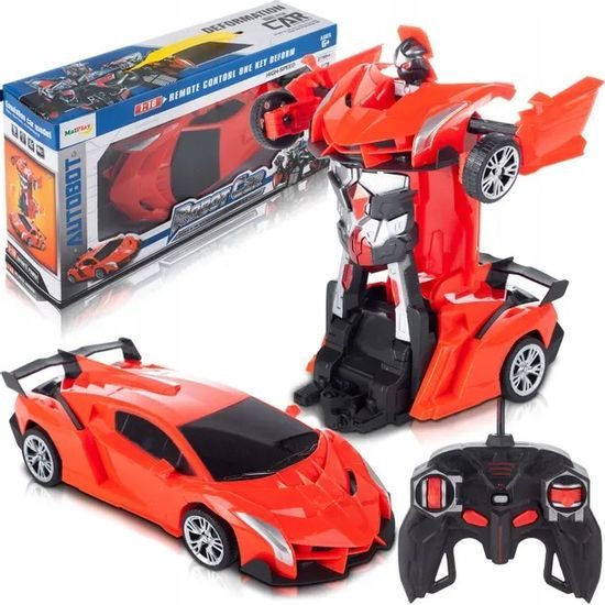 Robot transformer 2v1 Robocar 1:18 červený