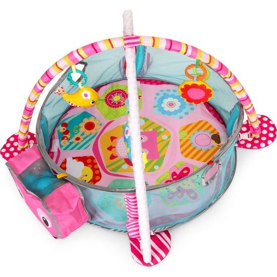 Ecotoys hrací deka s 30 míčky Želva - růžová