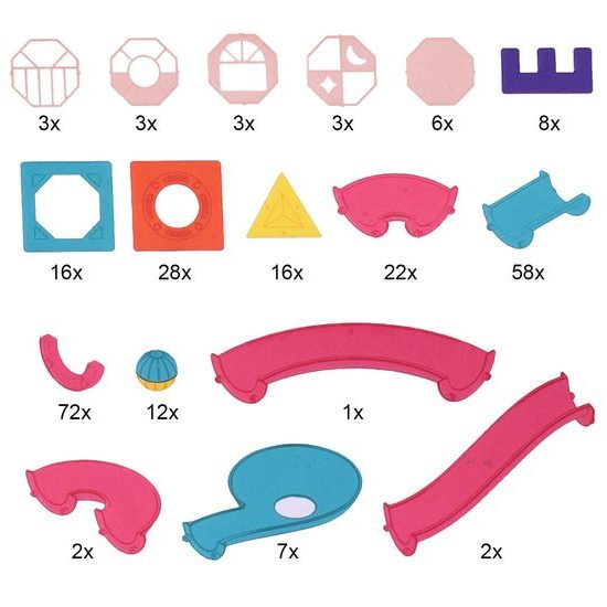 Magnetická 3D stavebnice se skluzavkou Magic Magnetic 262 dílů