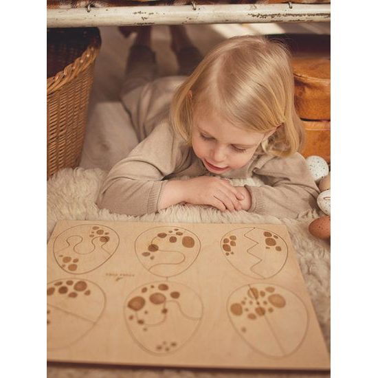 Vajcia - edukatívne drevené puzzle - ČESKÁ VERZIA