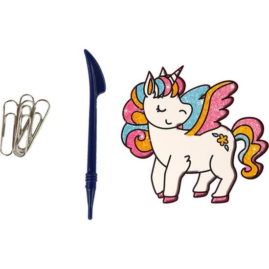 Sada barviček na sklo s předlohou - jednorožec