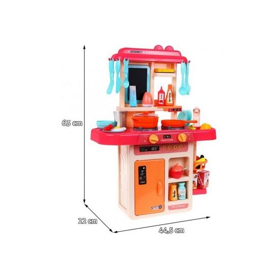 Dětská mini kuchyňka se zvuky a párou Little Chef- růžová