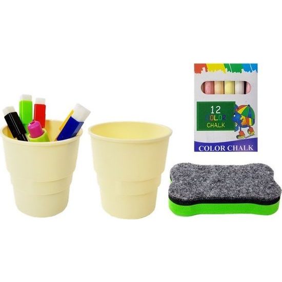 Magnetická tabule 2v1 růžovofialová s doplňky