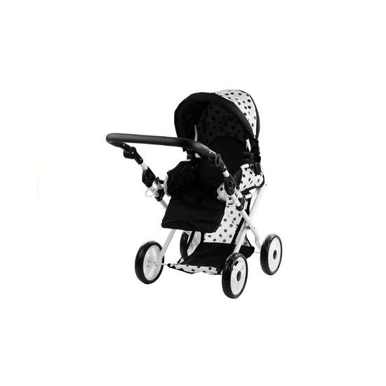 Alice kočárek pro panenky 9346 kombinovaný černo-bílý