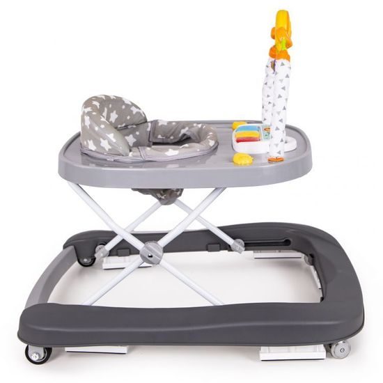 Ecotoys dětské chodítko s hračkami a melodiemi Lvíček šedé