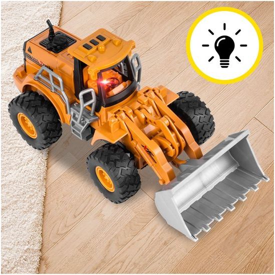 Bagr na dálkové ovládání City Engineering s pohyblivou lžící a kouřovým efektem