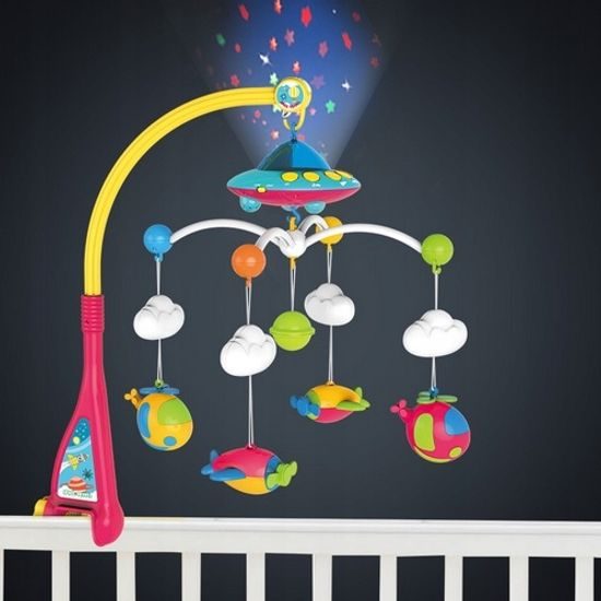 Haunger kolotoč nad postýlku s dálkovým ovladačem a projektorem