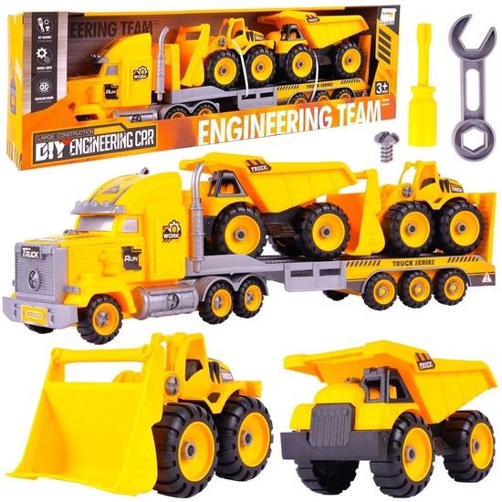 Šroubovací nákladní auto se stavebními stroji Engineering Team