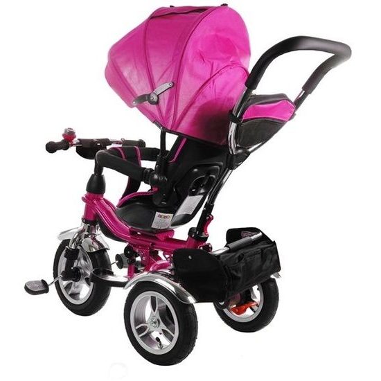 Majlo Toys tříkolka 2v1 s nafukovacími koly PRO600 růžová