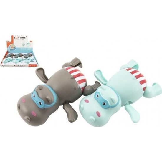 Zvířátko hroch na natažení do vody, na klíček - mix 2 barvy