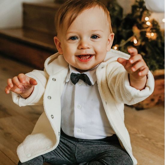 EEVI Kojenecké body s dlouhým rukávem Ceremony bílá 56 (0-3m)