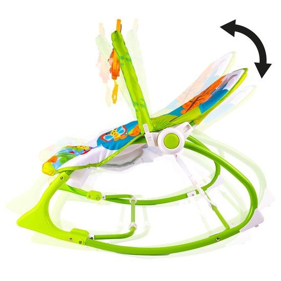 Kojenecké lehátko 3v1 s vibracemi Veverka- zelené